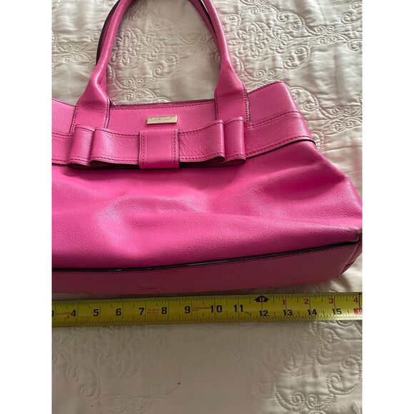 KATE SPADE New York Geniun Leather Pink Fuchsia Bow Satchel Handbag - Picture 14 of 14